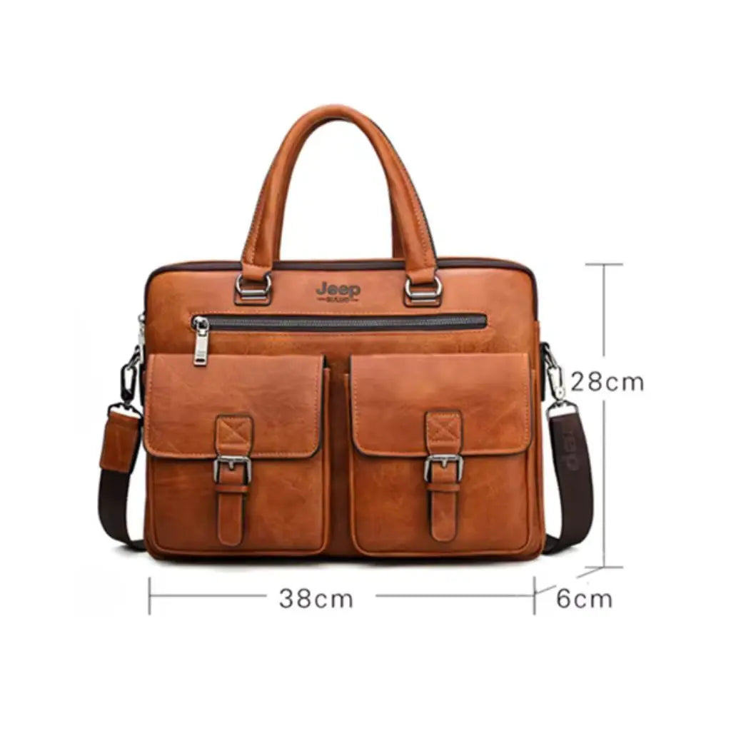 Luxe leren heren laptoptas 13 inch bruin – Tijdloos & praktisch