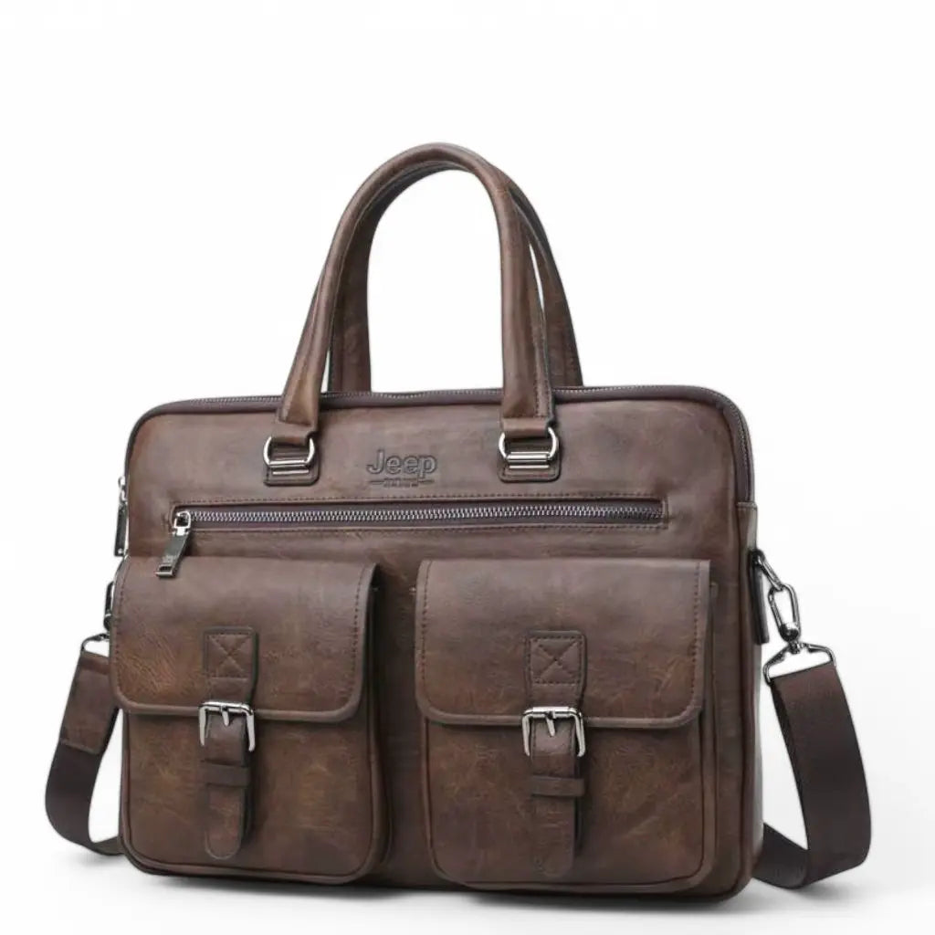 Luxe leren heren laptoptas 13 inch bruin – Tijdloos & praktisch