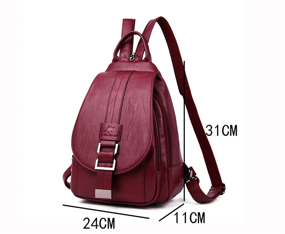 Multifunctionele Dames Rugtas – Stijlvolle Leren Schoudertas & Handtas
