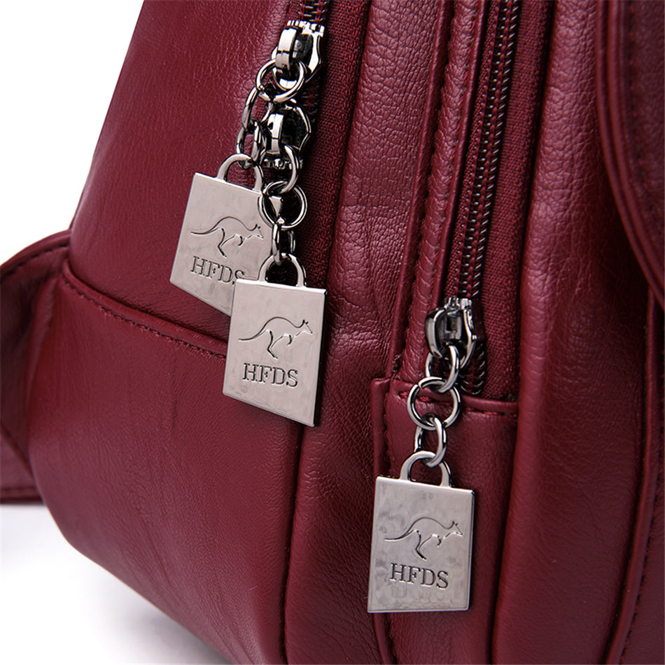 Multifunctionele Dames Rugtas – Stijlvolle Leren Schoudertas & Handtas