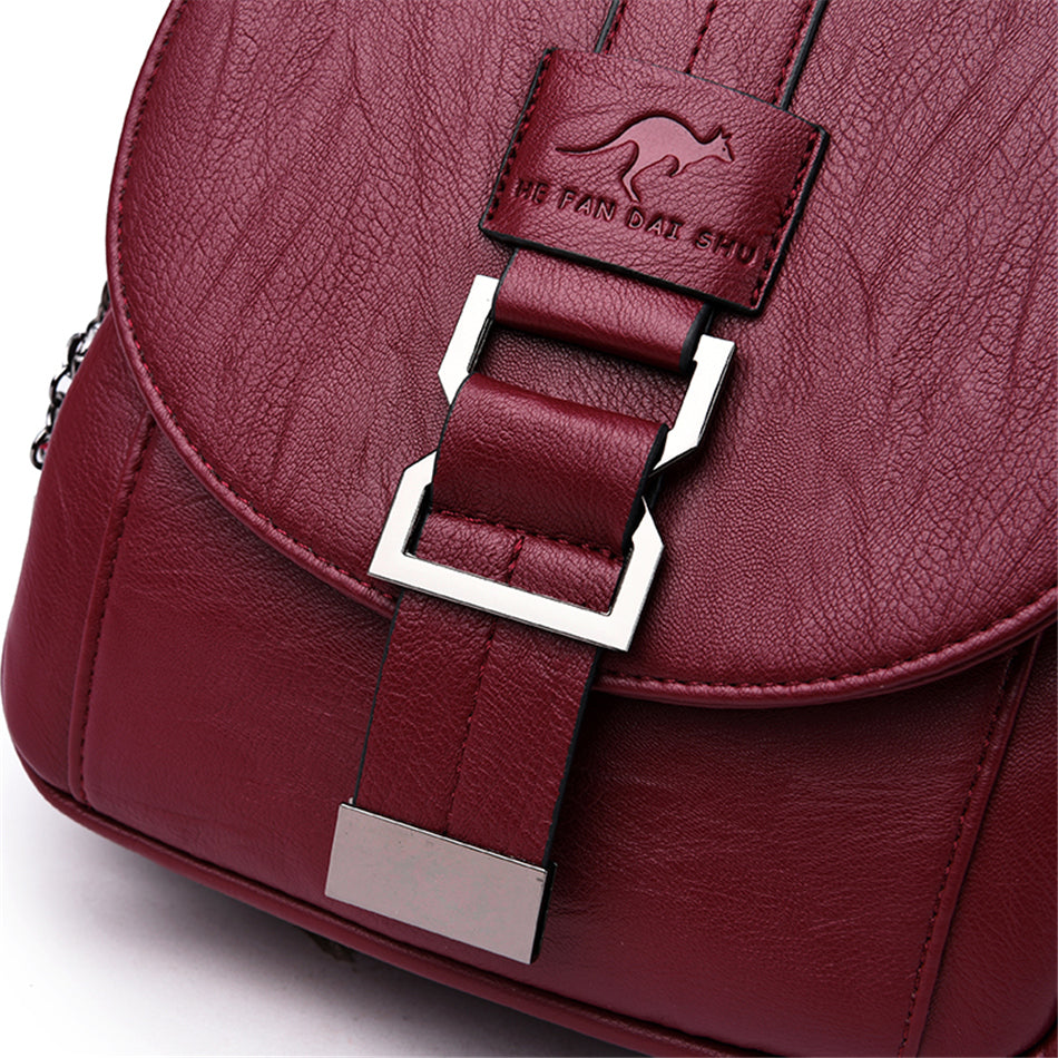 Multifunctionele Dames Rugtas – Stijlvolle Leren Schoudertas & Handtas