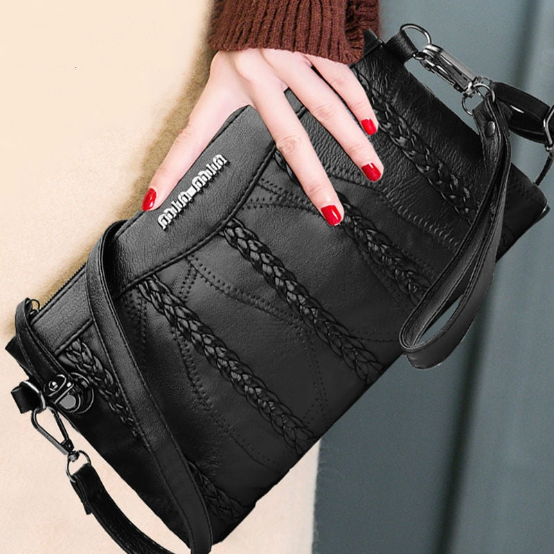 Elegante Dames Schoudertas – Compacte Clutch met Meerdere Vakken