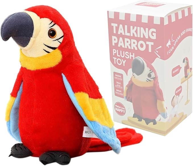 Pratende Papegaai Knuffel – Interactief Speelgoed dat Herhaalt & Beweegt