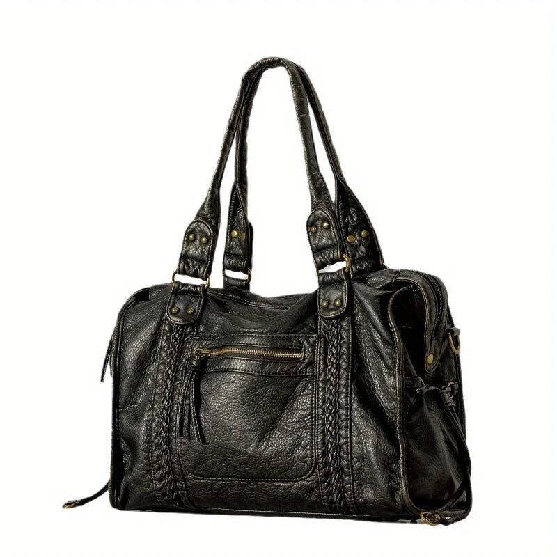Zwarte Leren Handtas – Stoer & Stijlvol