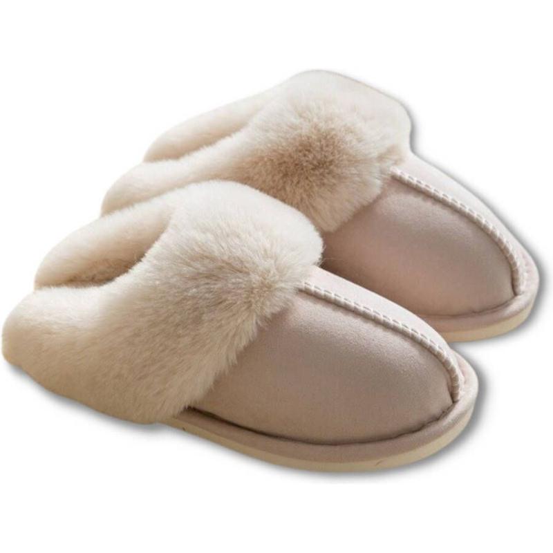 Warme Schapenvacht Pantoffels – Comfortabele Unisex Huisschoenen met Antislip Zool