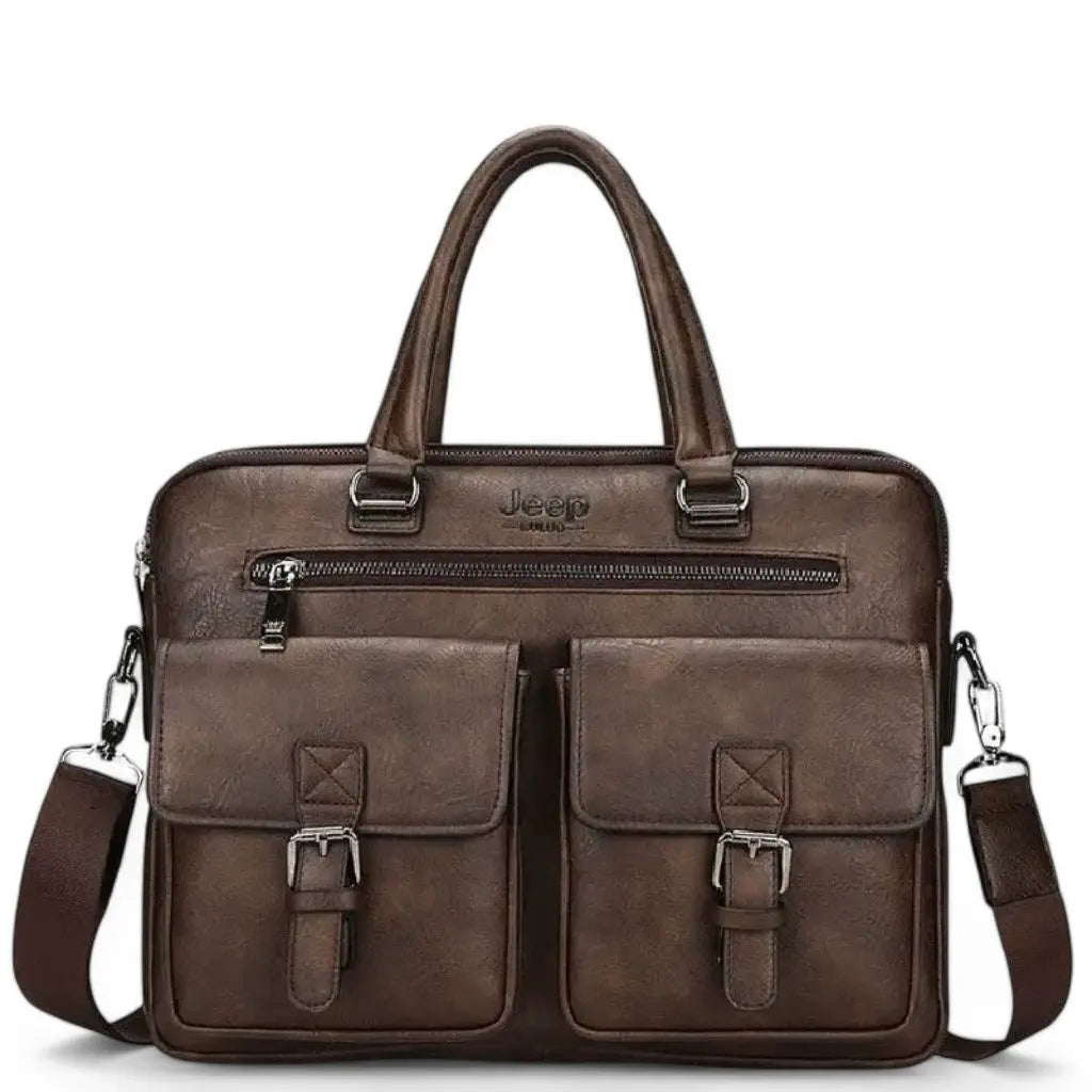 Luxe leren heren laptoptas 13 inch bruin – Tijdloos & praktisch