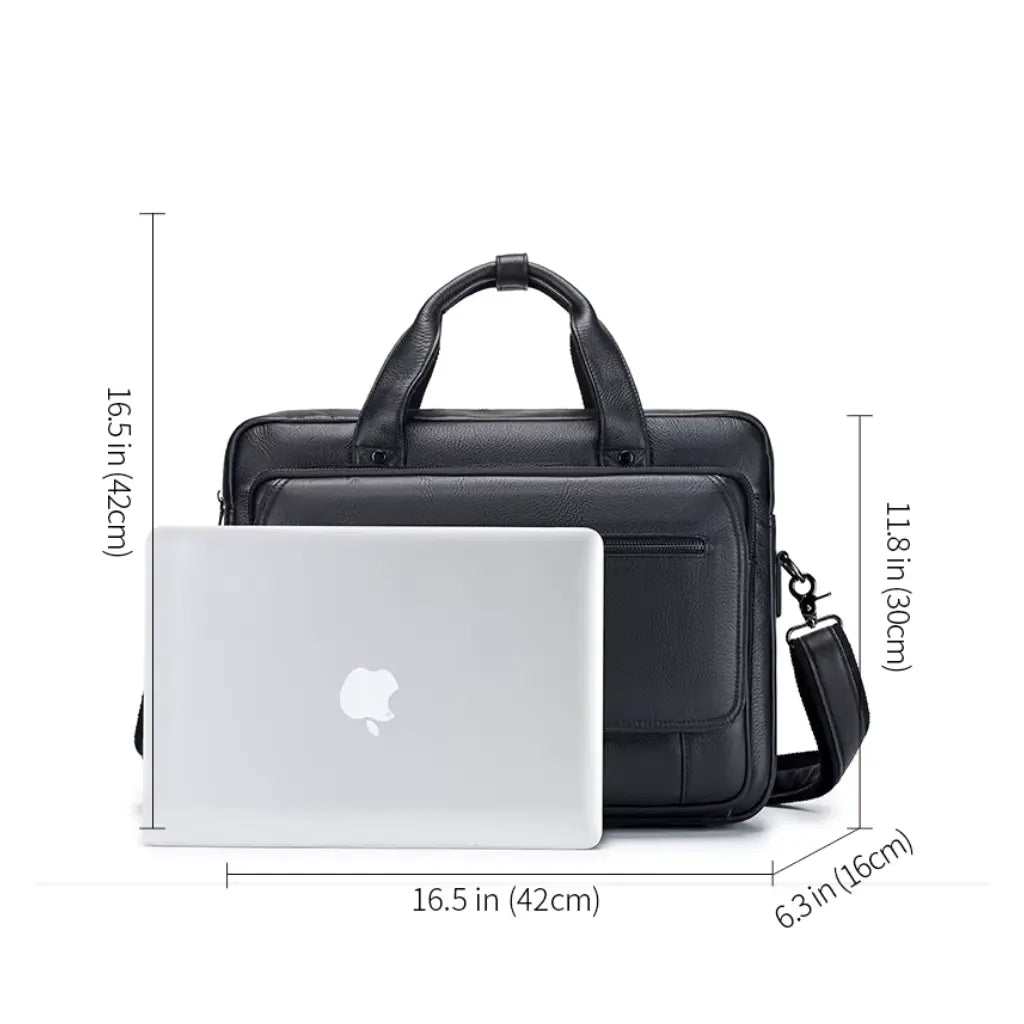 Leren Laptoptas Zwart – Elegant & Ruim