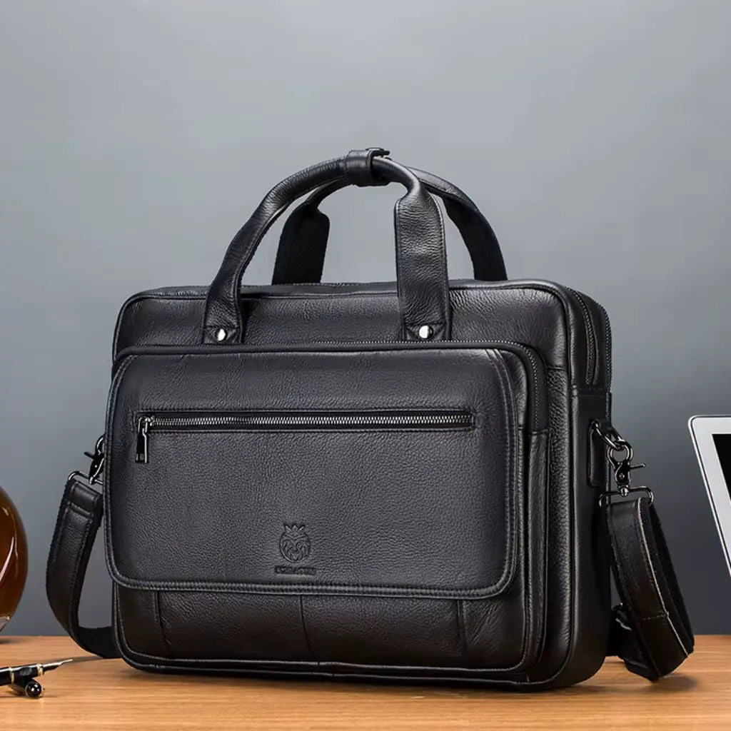 Leren Laptoptas Zwart – Elegant & Ruim