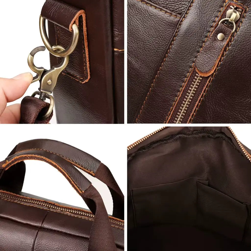 Luxe heren laptoptas 13 inch – Echt leer, stijlvol & praktisch