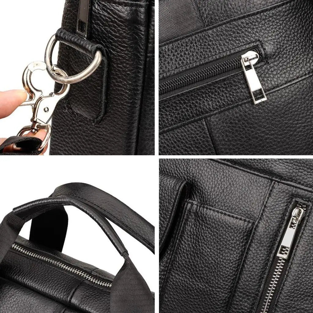 Luxe heren laptoptas 13 inch – Echt leer, stijlvol & praktisch
