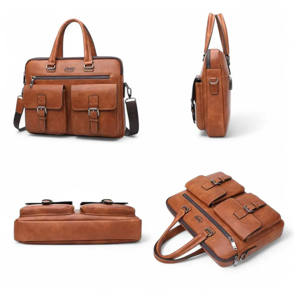 Luxe leren heren laptoptas 13 inch bruin – Tijdloos & praktisch