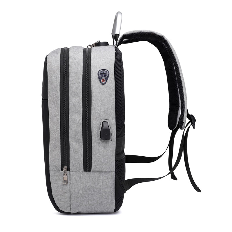 Waterdichte Anti-Diefstal Laptop Rugzak – 15.6" – USB Poort – Draagtas voor Werk & Reizen – Grijs/Zwart