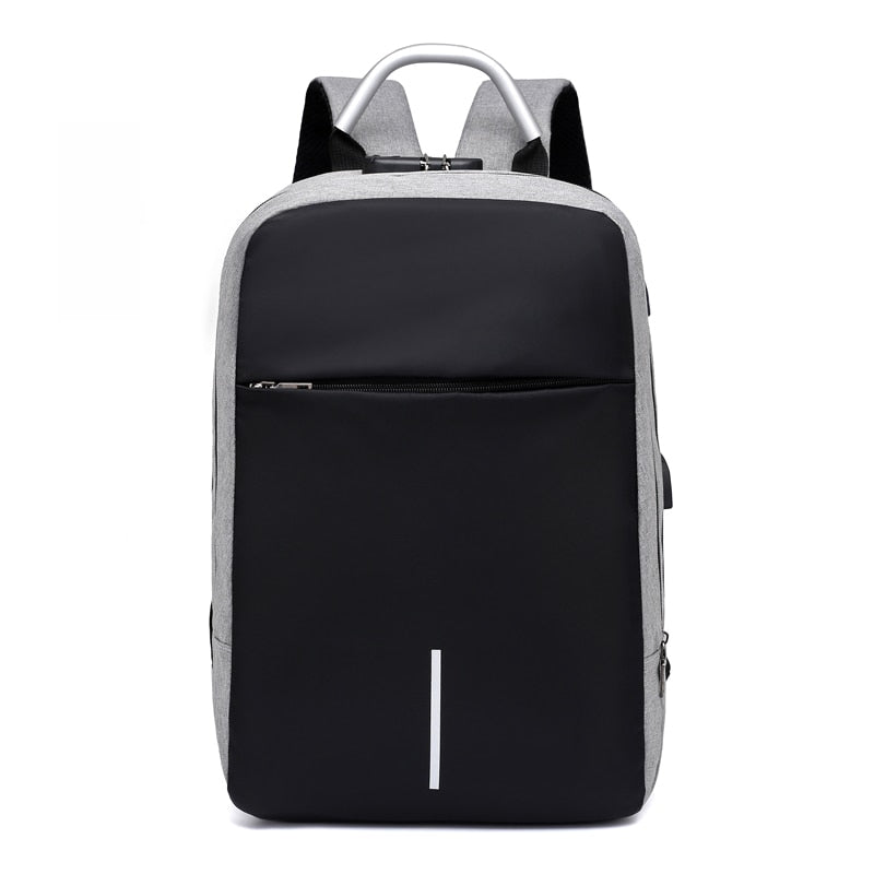 Waterdichte Anti-Diefstal Laptop Rugzak – 15.6" – USB Poort – Draagtas voor Werk & Reizen – Grijs/Zwart