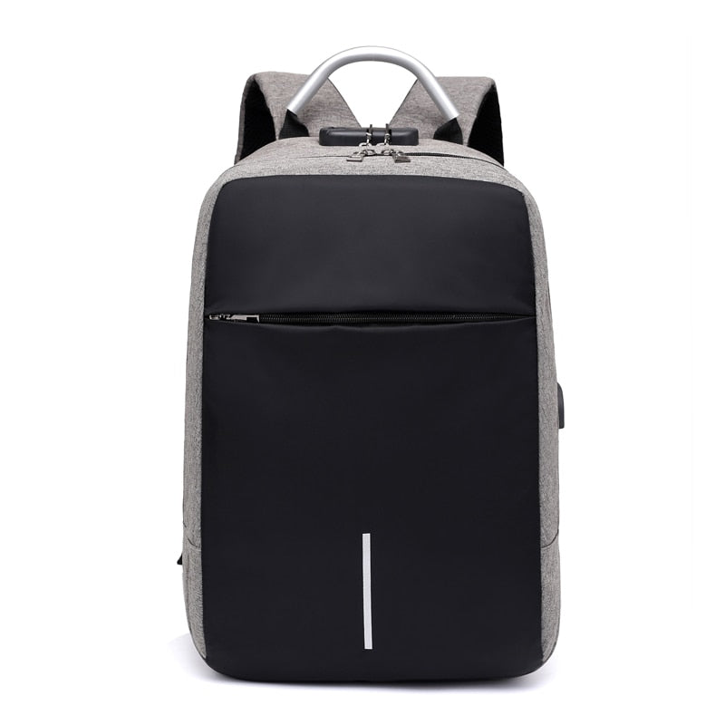 Waterdichte Anti-Diefstal Laptop Rugzak – 15.6" – USB Poort – Draagtas voor Werk & Reizen – Grijs/Zwart