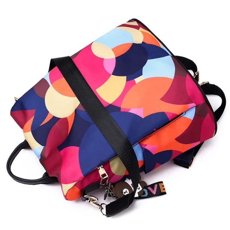 Waterdichte Anti-Diefstal Rugzak – Kleurrijk Design – Dames Rugtas met USB Poort & Verborgen Rits