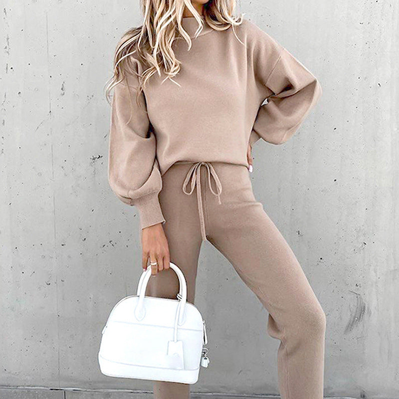 Twee-Delige Joggingpak Dames – Comfortabele Loungewear Set met Sweater en Joggingbroek