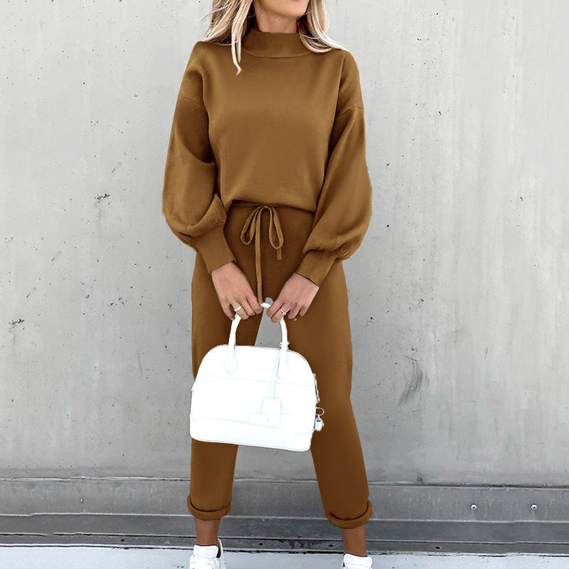 Twee-Delige Joggingpak Dames – Comfortabele Loungewear Set met Sweater en Joggingbroek