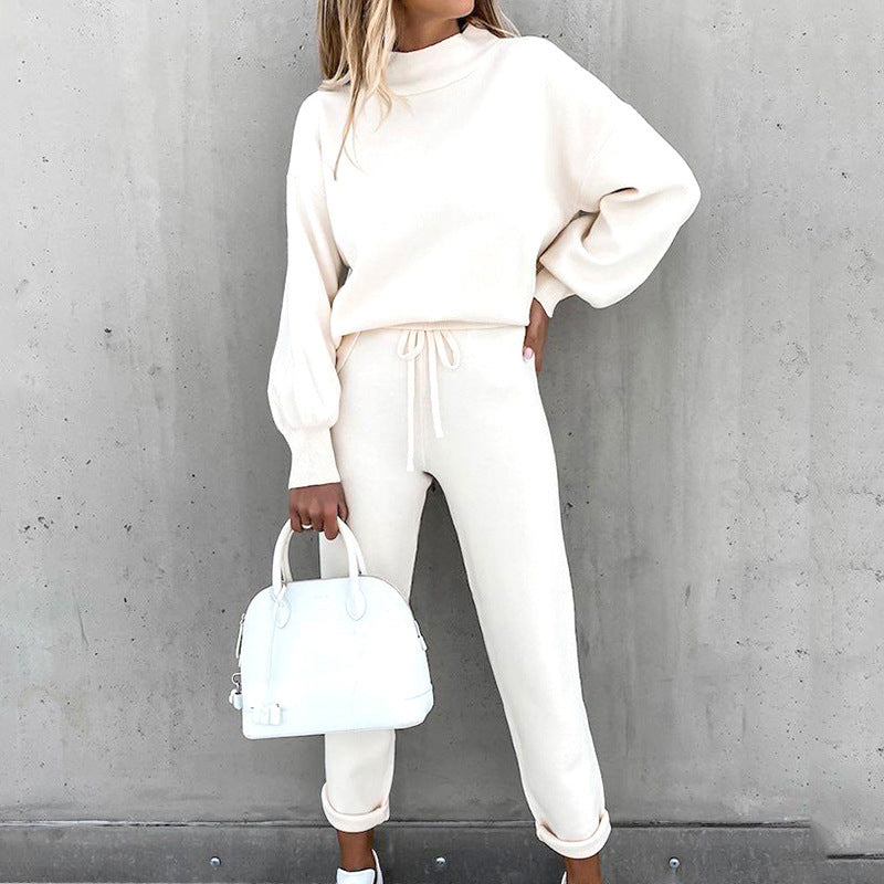 Twee-Delige Joggingpak Dames – Comfortabele Loungewear Set met Sweater en Joggingbroek