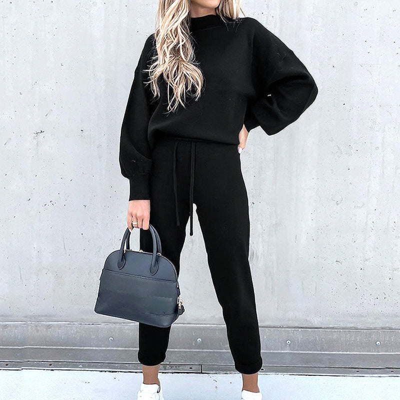 Twee-Delige Joggingpak Dames – Comfortabele Loungewear Set met Sweater en Joggingbroek