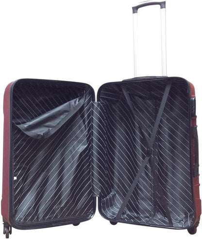 Paarse Harde Koffer Set – Lichtgewicht Trolley met 360° Wieltjes & Cijferslot