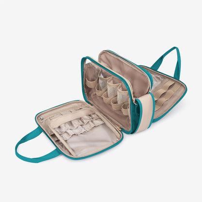 Luxe Toilettas & Make-up Organizer – Reistas met Flessenhouders & Meerdere Vakken – Roze