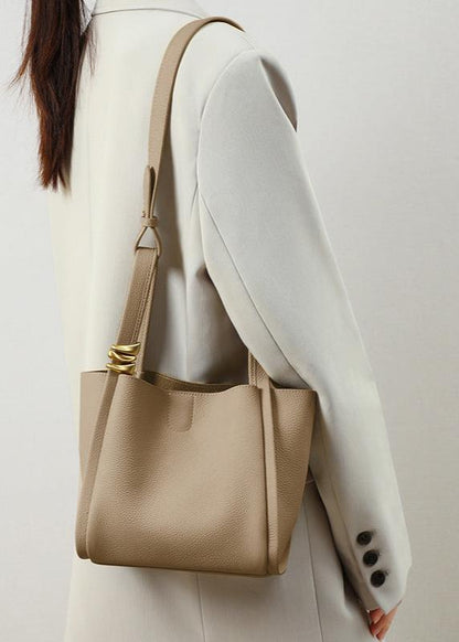 Modern Bucket Tote – Leren Dames Handtas met Verwijderbare Binnenzak