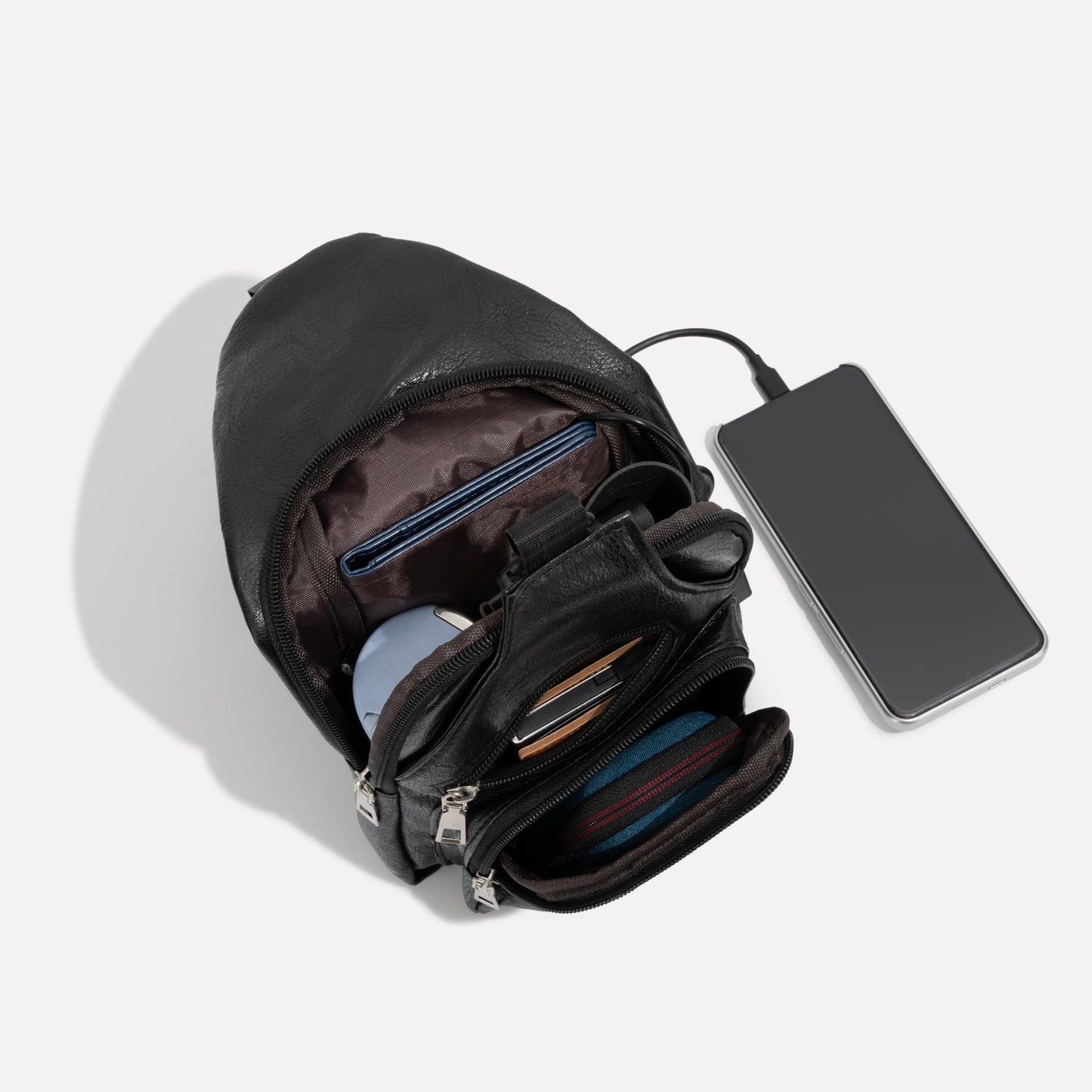 Anti-Theft Crossbody Tas voor Heren | USB Oplaadpoort & Veilige Stijl
