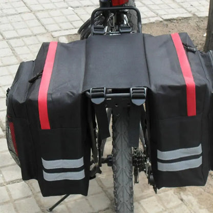 Waterdichte Fietstas Dubbel – 35L Bagagedrager Tas met Reflectie – Zwart