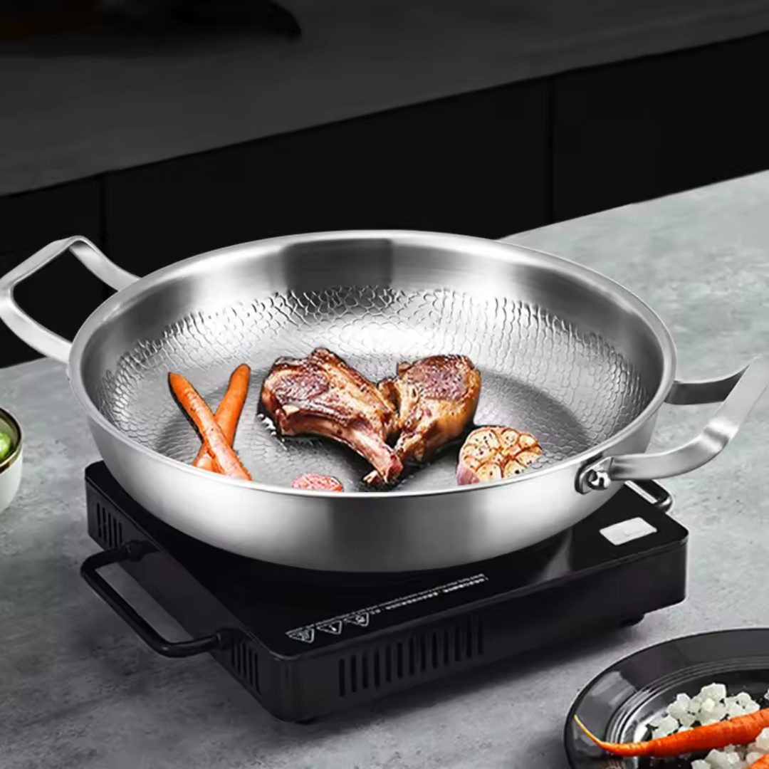 Titanium Sautépan 28 cm met Dubbele Handgrepen – Gezond & Duurzaam Kookgerei
