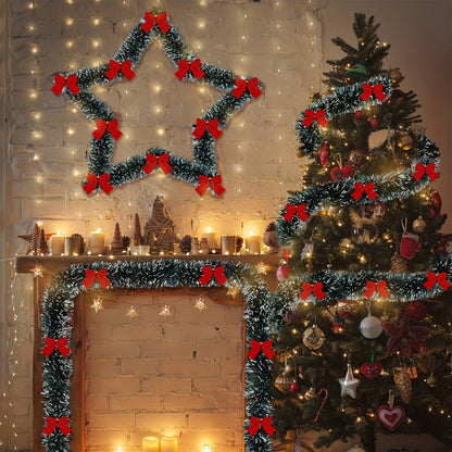 Kerstslinger met LED verlichting op batterij (2 × AA) – klassieke kerst decoratie voor binnen