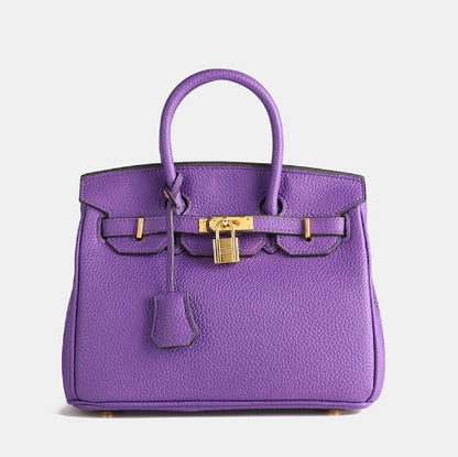 Handtas Dames – Luxe Leren Schoudertas met Slot en Stevige Structuur