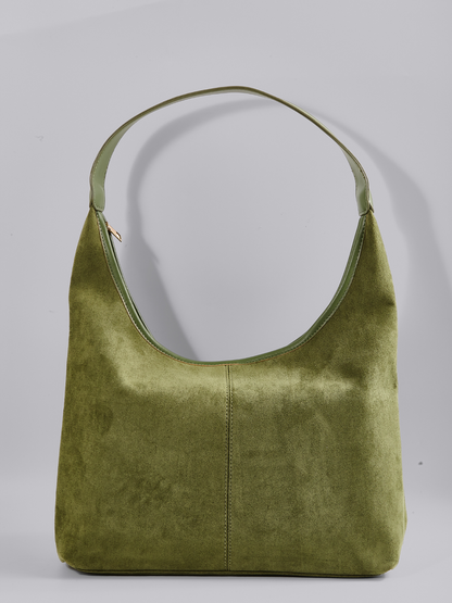 Zwarte Suède Schoudertas – Minimalistisch & Ruim Design