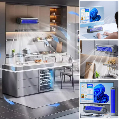 Draagbare Aircooler met LED – 2-in-1 Ventilator en Luchtreiniger voor Thuis en Kantoor