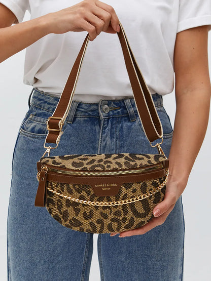 Leopard Crossbody & Heuptas met Gouden Ketting – Panterprint – Trendy & Verstelbare Band