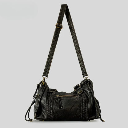 Zwarte Leren Handtas – Stoer & Stijlvol