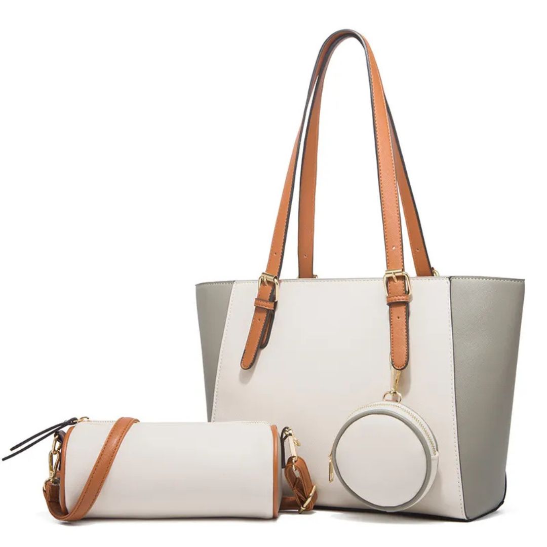 3-Delige Dames Handtassen Set – Shopper, Schoudertas & Portemonnee in Één