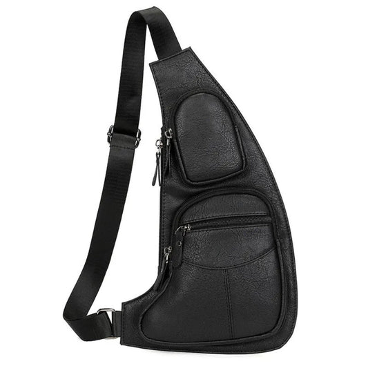 Crossbody Schoudertas voor Heren – Leren Sling Bag met Meerdere Vakken