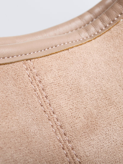 Zwarte Suède Schoudertas – Minimalistisch & Ruim Design