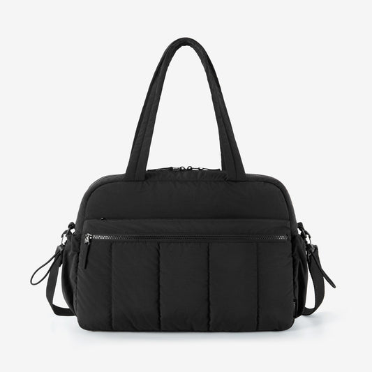Zwarte Reistas voor Handbagage – Lichtgewicht & Waterafstotend met Trolley-strap & PVC-vak – Ideaal voor Reizen & Gym