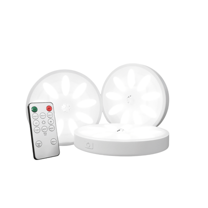 LED Puck Lights met Afstandsbediening – Dimbare Onderkastverlichting | Plakbare Spots – 3 Lichtstanden