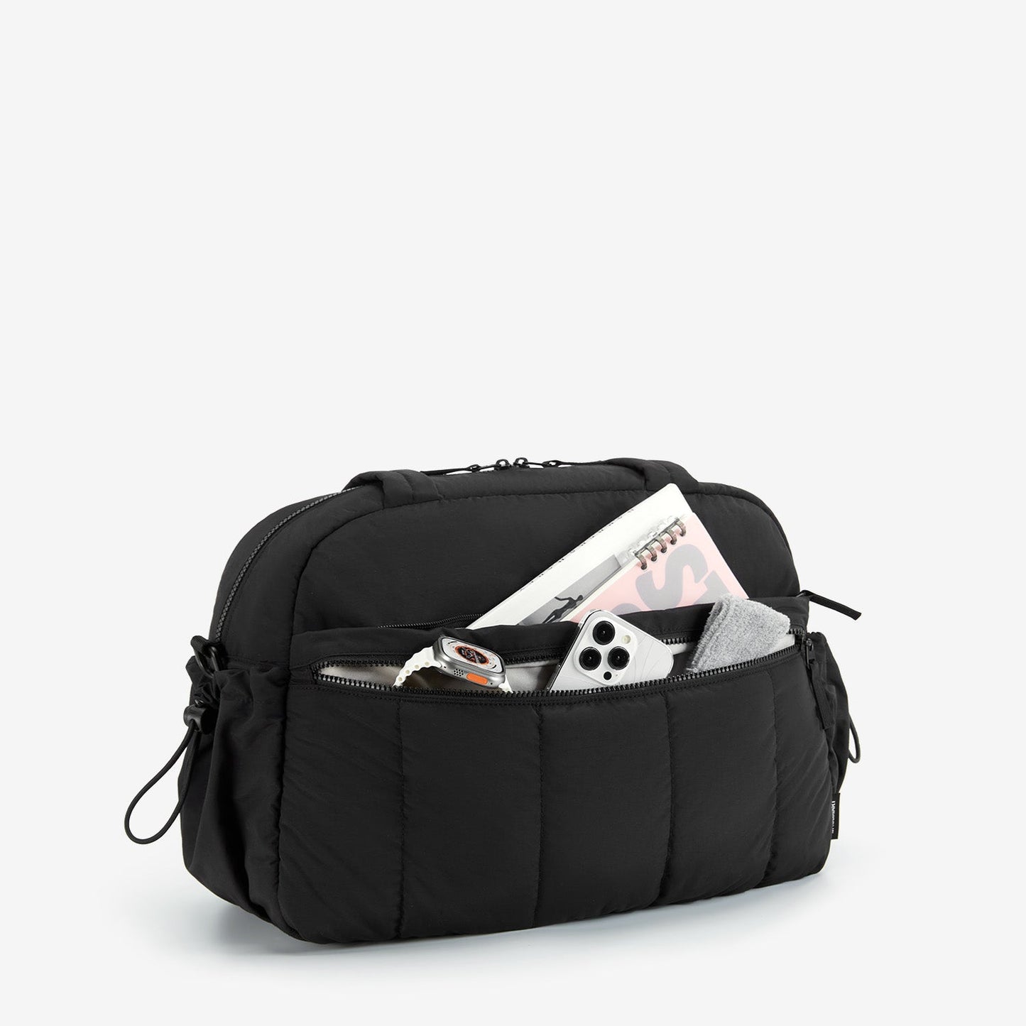 Zwarte Reistas voor Handbagage – Lichtgewicht & Waterafstotend met Trolley-strap & PVC-vak – Ideaal voor Reizen & Gym