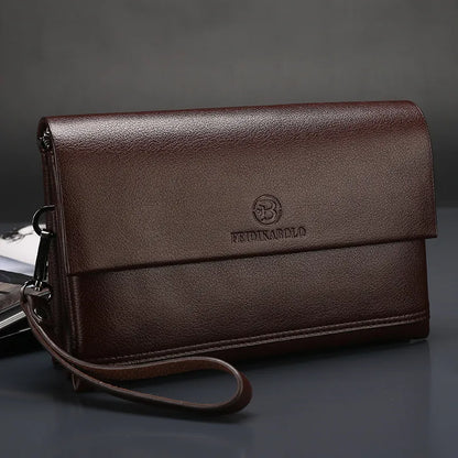 Leren Pols Portemonnee voor Heren – Multifunctionele Clutch met Ritsvakken