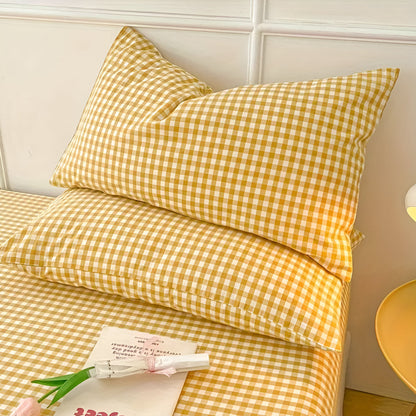 Geruit Kussensloop Set – Zachte Katoenen Sierkussens in Verschillende Kleuren