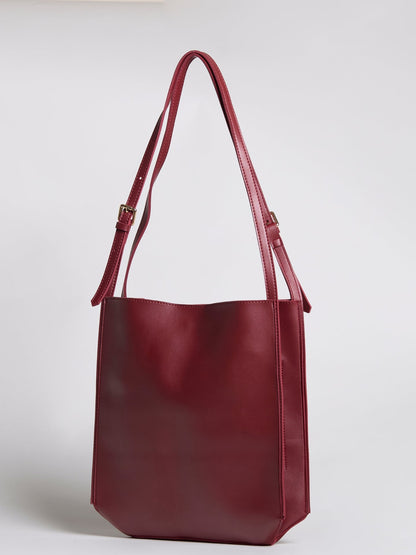 Minimalistische Leren Schoudertas – Zwart & Bruin – Ruime & Stijlvolle Dames Handtas