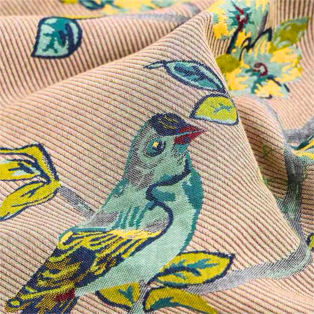 Sierkussen met Vogelprint – Decoratieve Kussensloop met Bloemenmotief