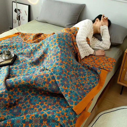 Bohemian Fleece Deken – Warme Plaid met Kleurrijk Patroon voor Bank & Bed