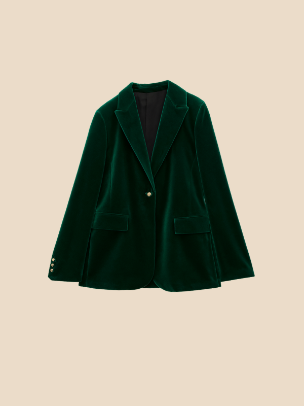 Delilah Velvet Blazer Dames | Luxe Fluwelen Blazer met Gouden Knopen | Elegant & Tijdloos