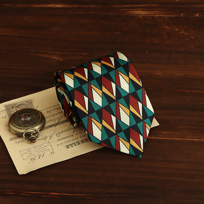 Geometrische Stropdas – Luxe Heren Das met Retro Patroon