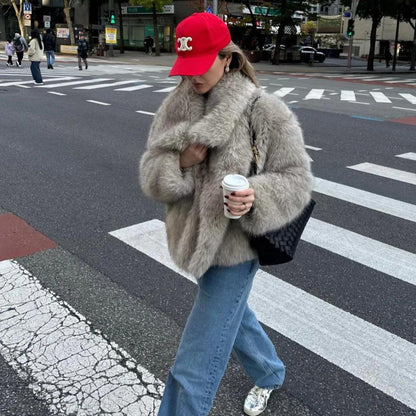Dames Faux Fur Jas – Elegante Warme Winterjas met Luxe Look