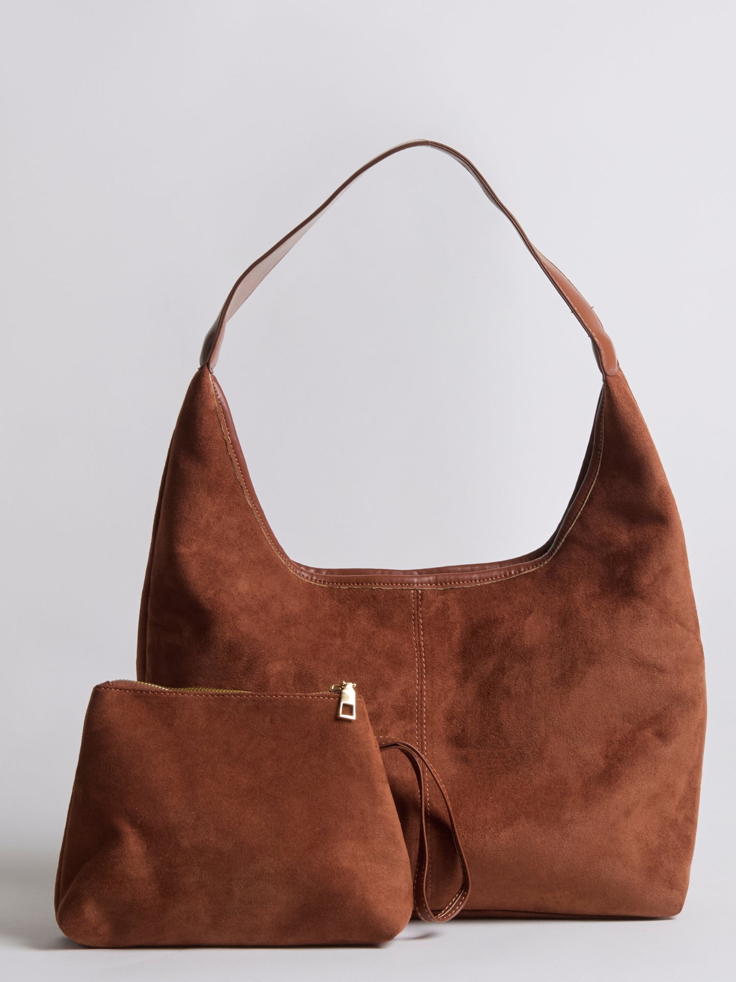 Zwarte Suède Schoudertas – Minimalistisch & Ruim Design